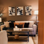 Therapyworthwhile table setting with a tissue box and decorative coasters.